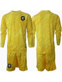 Nizozemska Golmanski Dječji Gostujuci Dres kompleti EP 2024 Dugim Rukavima (+ kratke hlače)